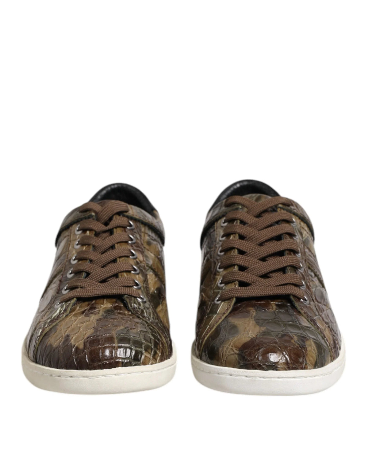 Dolce & Gabbana Brown Exotic Leather Low Top Sneakers Shoes - EU40/US7