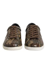 Dolce & Gabbana Brown Exotic Leather Low Top Sneakers Shoes - EU40/US7