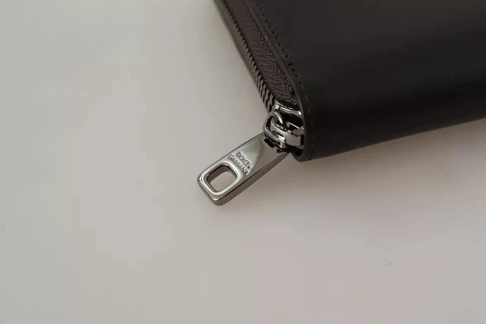 Dolce & Gabbana Brown Exotic Leather Zip Around Continental Clutch Wallet - Wallets