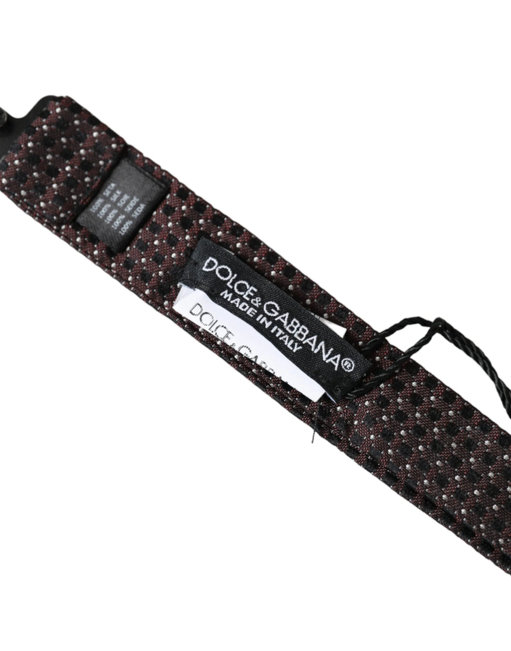 Dolce & Gabbana Brown Fantasy Silk Adjustable Neck Men Papillon Bow Tie - Neckties