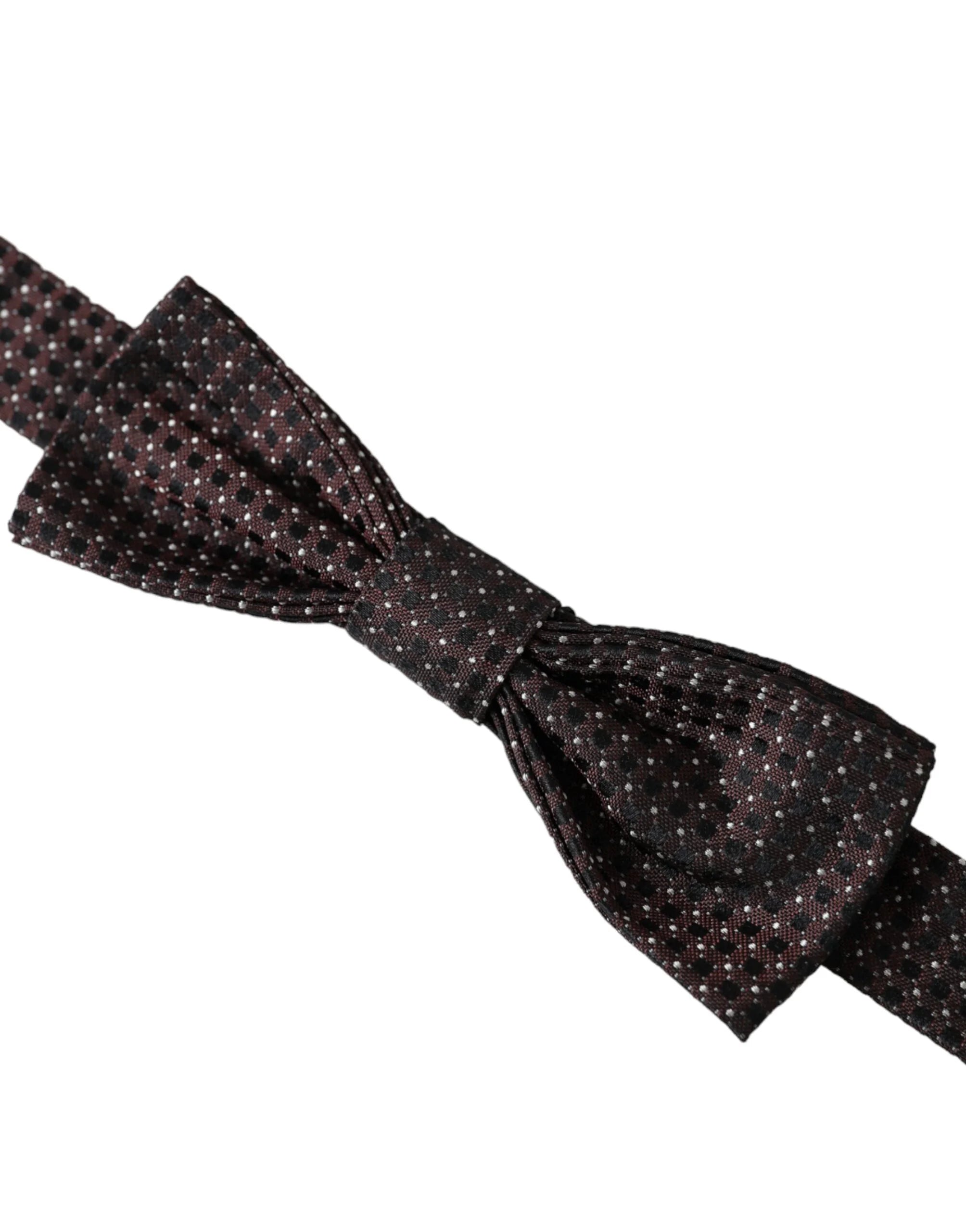 Dolce & Gabbana Brown Fantasy Silk Adjustable Neck Men Papillon Bow Tie - Neckties