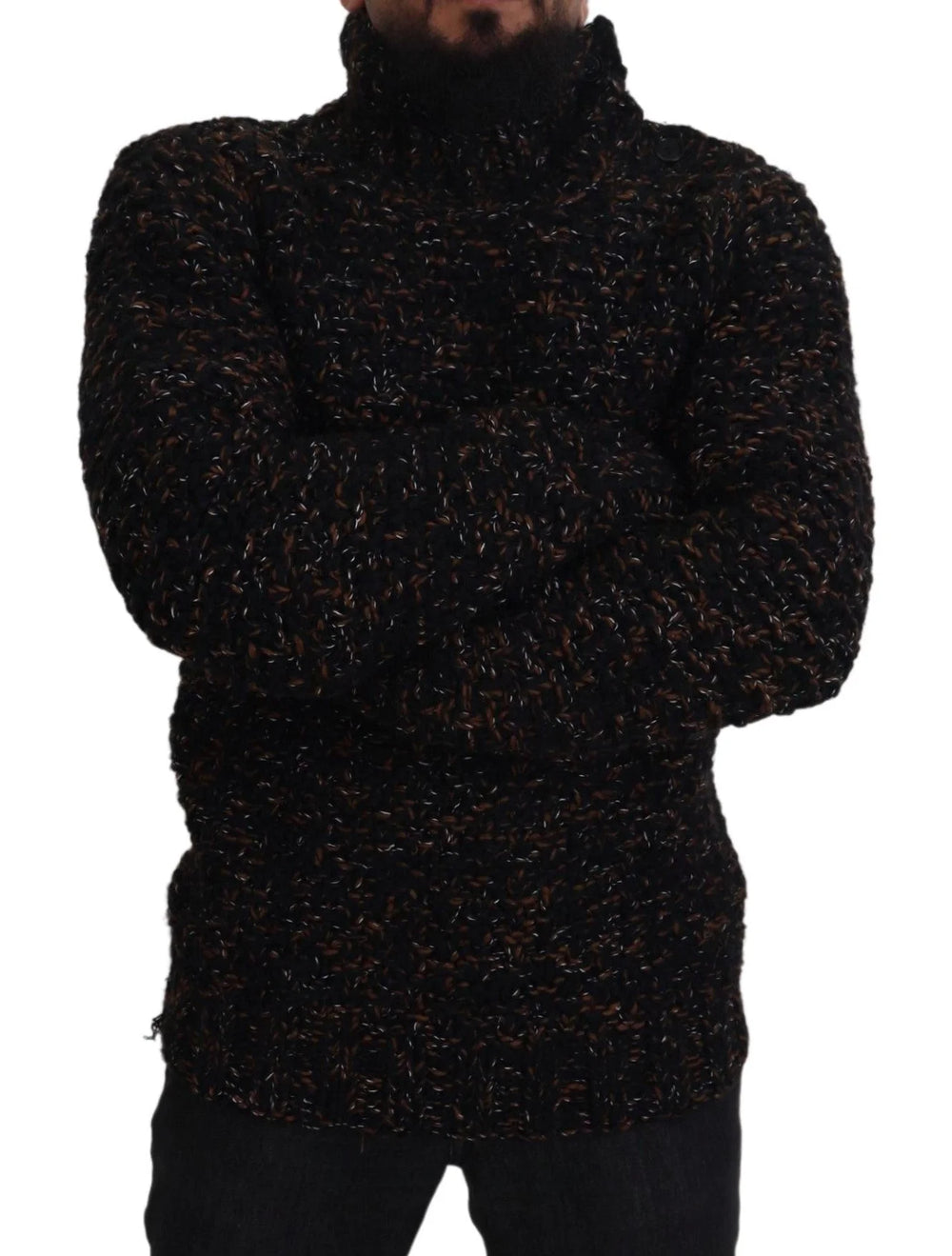 Dolce & Gabbana Brown Fatto A Mano Turtleneck Pullover Sweater - Sweaters