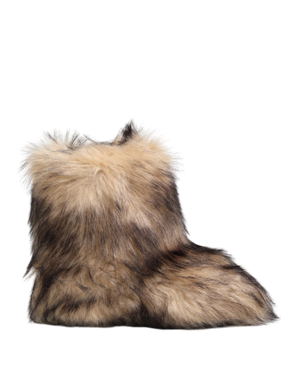 Dolce & Gabbana Brown Faux Skim Ski Fur Men Short Boots Shoes - EU44/US11