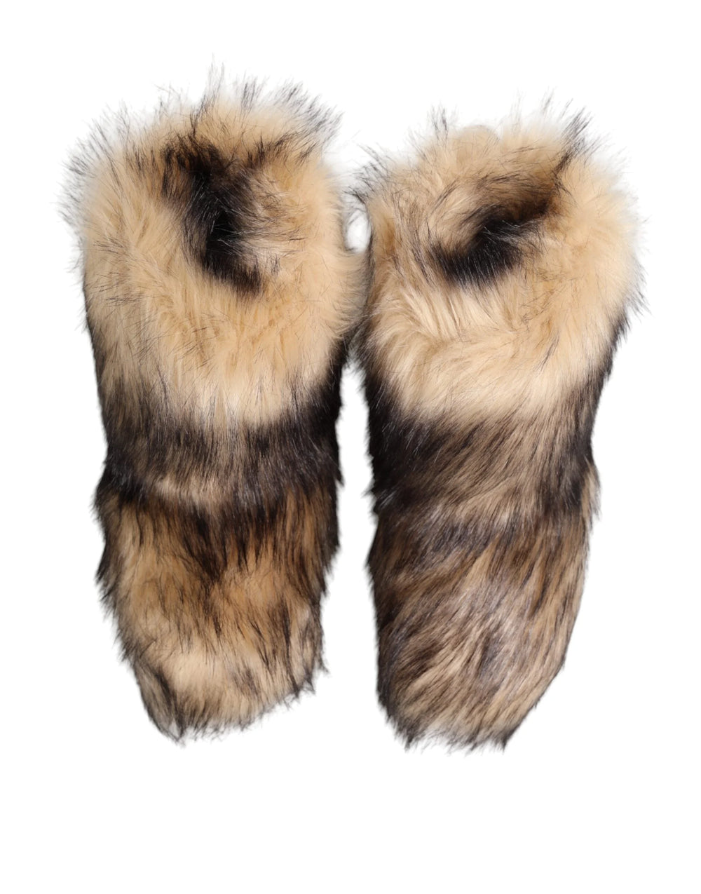 Dolce & Gabbana Brown Faux Skim Ski Fur Men Short Boots Shoes - EU44/US11