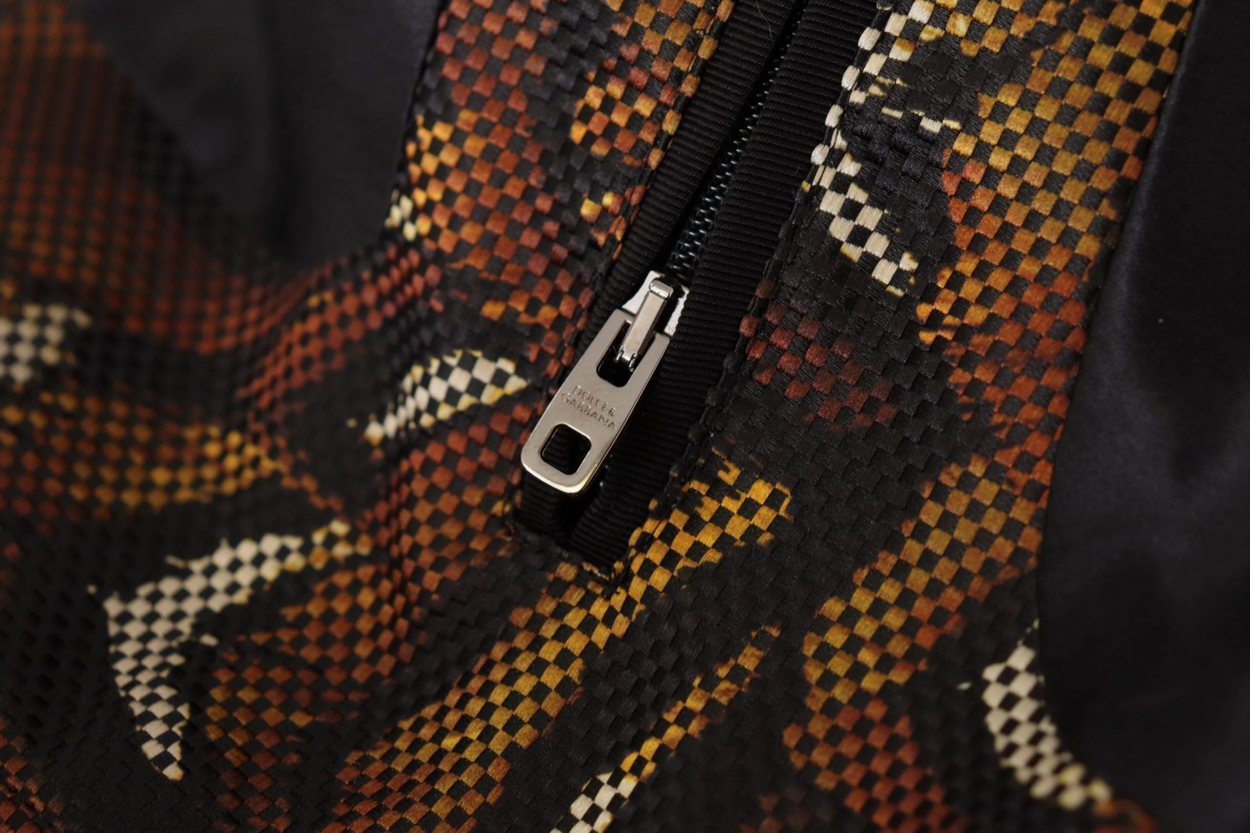 Dolce & Gabbana Brown Feather Full Zip Blouson Jacket - IT44 | XS - Bomber Jackets