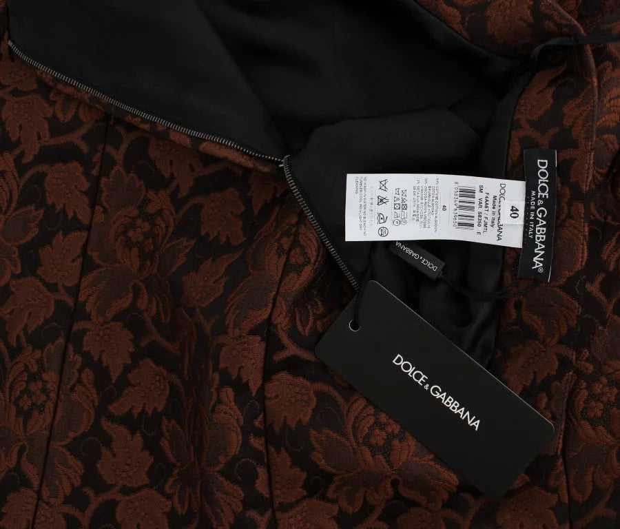 Dolce & Gabbana Brown Floral Brocade Mini Bubble Skirt - IT40|S - Skirts
