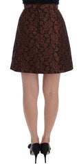 Dolce & Gabbana Brown Floral Brocade Mini Bubble Skirt - IT40|S - Skirts