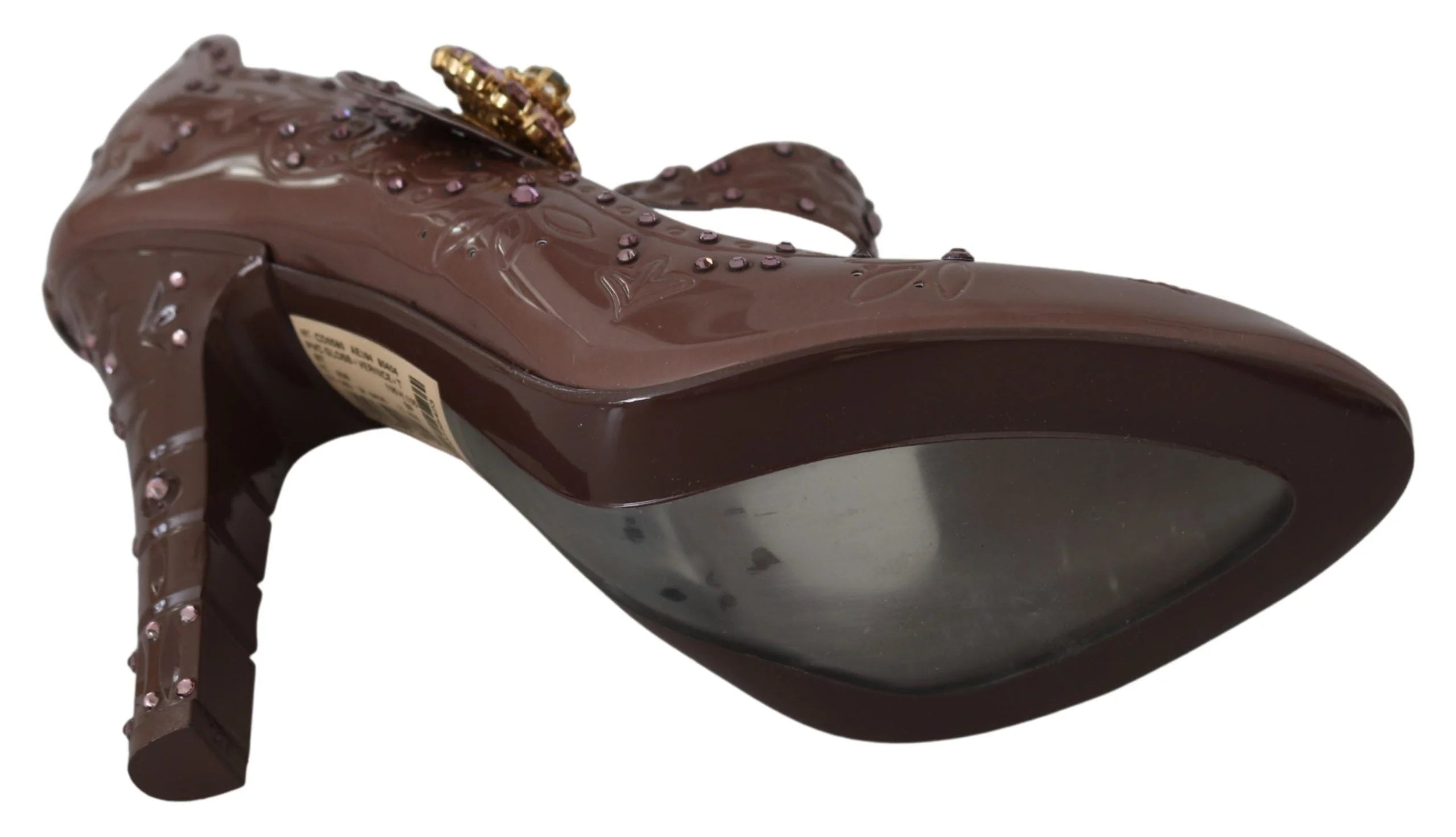 Dolce & Gabbana Brown Floral Crystal CINDERELLA Heels Shoes - EU40/US9.5 - Heels