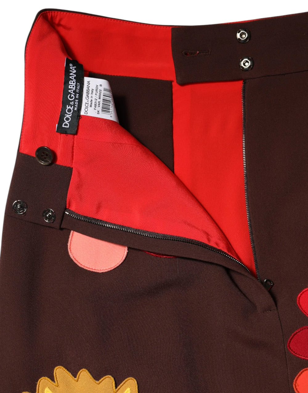 Dolce & Gabbana Brown Floral High Waist Side Slit Skirt - IT40|S - Skirts