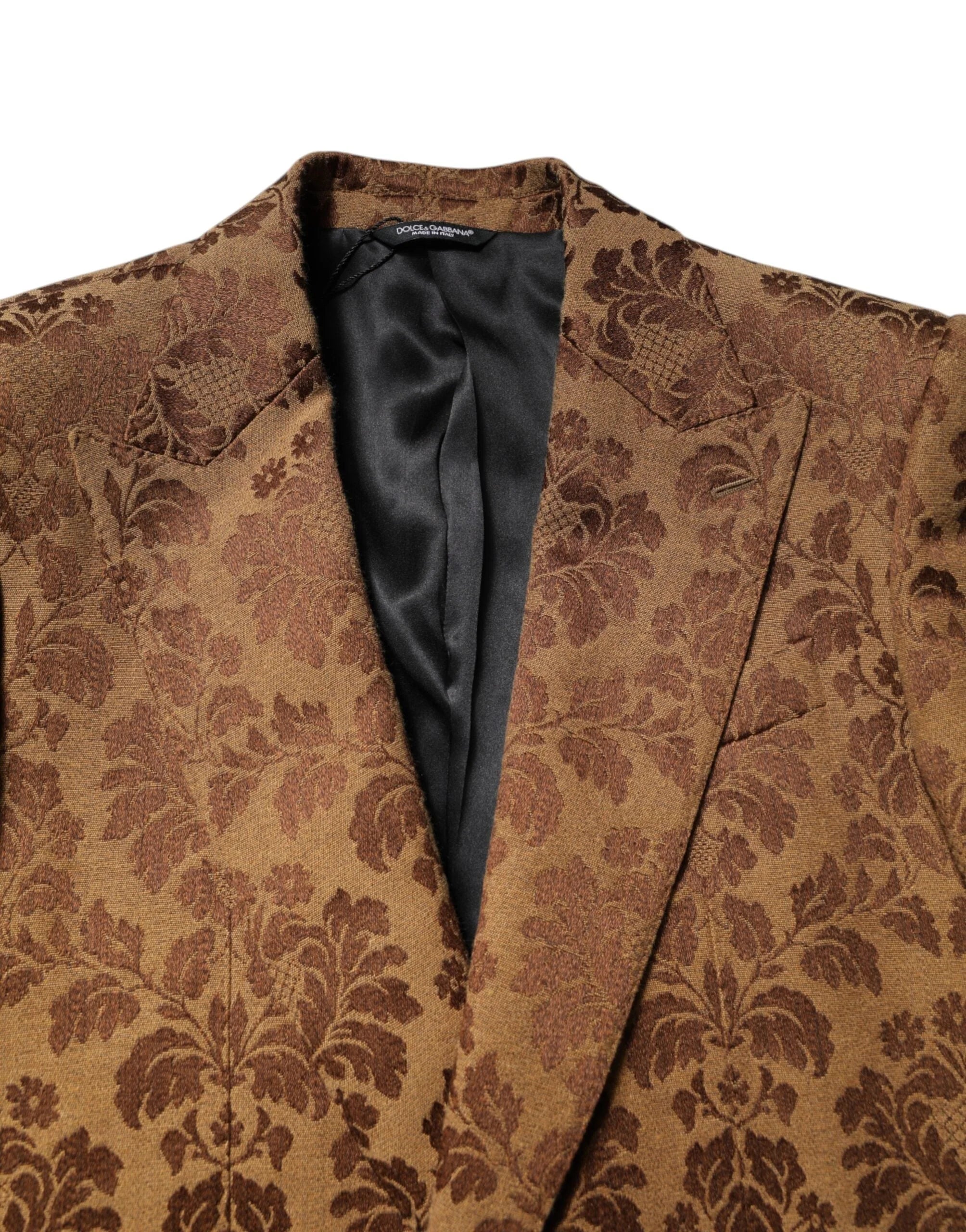 Dolce & Gabbana Brown Floral Jacquard SICILIA 2 Piece Suit - IT48 | M - Pant Suits
