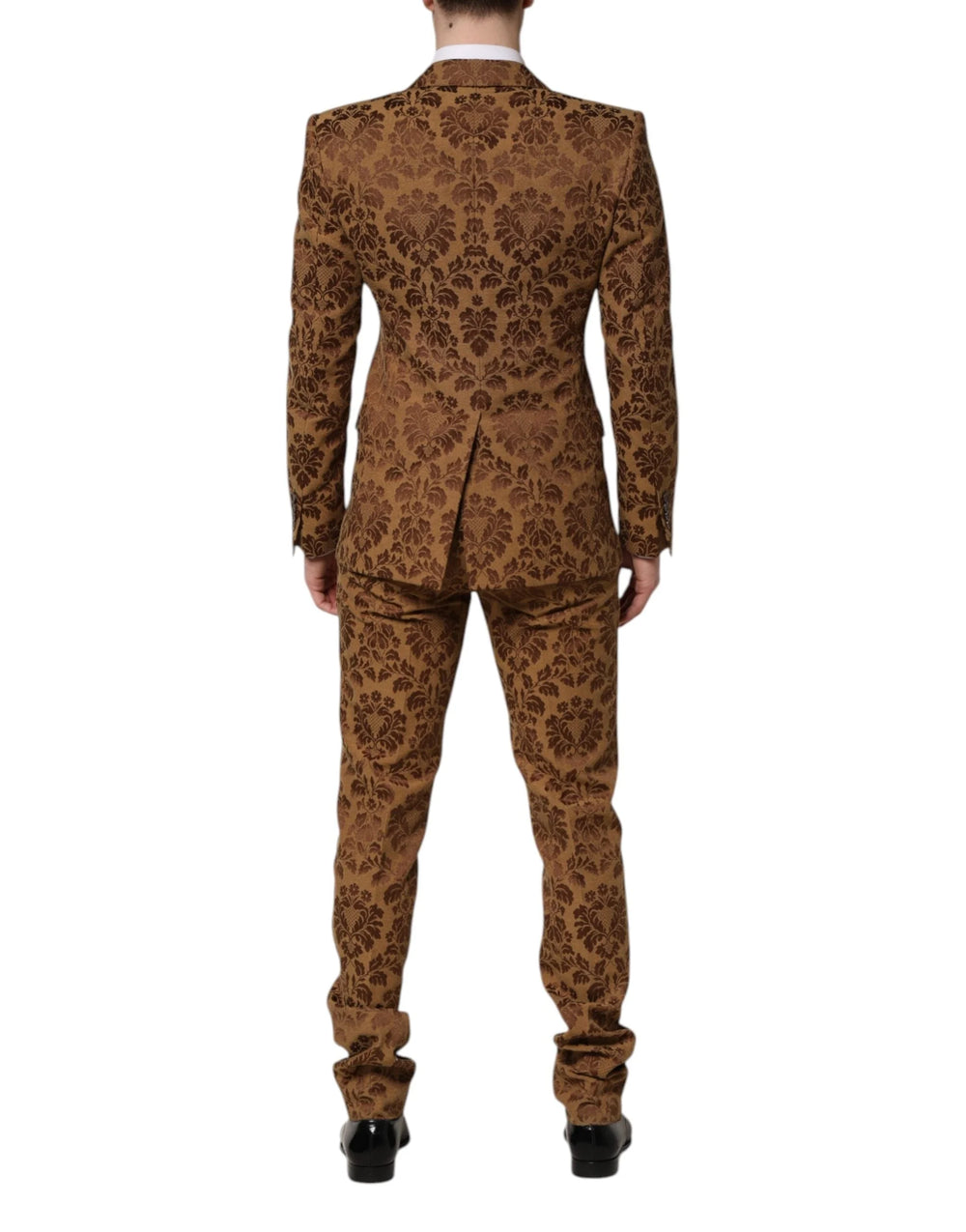 Dolce & Gabbana Brown Floral Jacquard SICILIA 2 Piece Suit - IT48 | M - Pant Suits