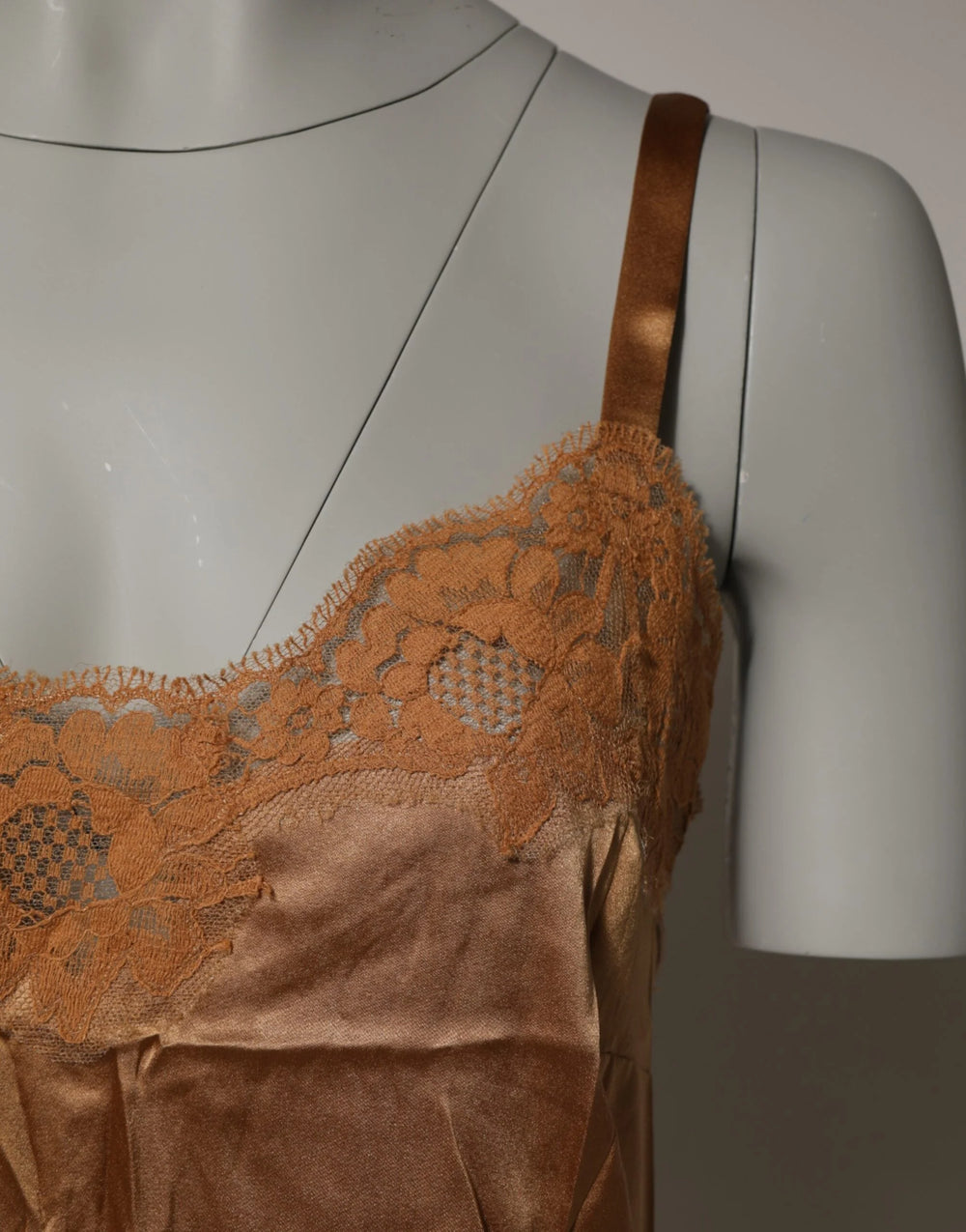 Dolce & Gabbana Brown Floral Lace Tank Lingerie Sleepwear Underwear - IT3 | M - Women’s Underwear Slips