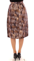Dolce & Gabbana Brown Floral Silk Straight Full Skirt - Skirts
