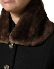 Dolce & Gabbana Brown Fur Shoulder Collar Neck Wrap 60cm x 14cm Scarf