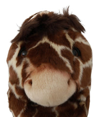 Dolce & Gabbana Brown Giraffe Slippers Flats Sandals Shoes - EU35/US4.5 - Sandals