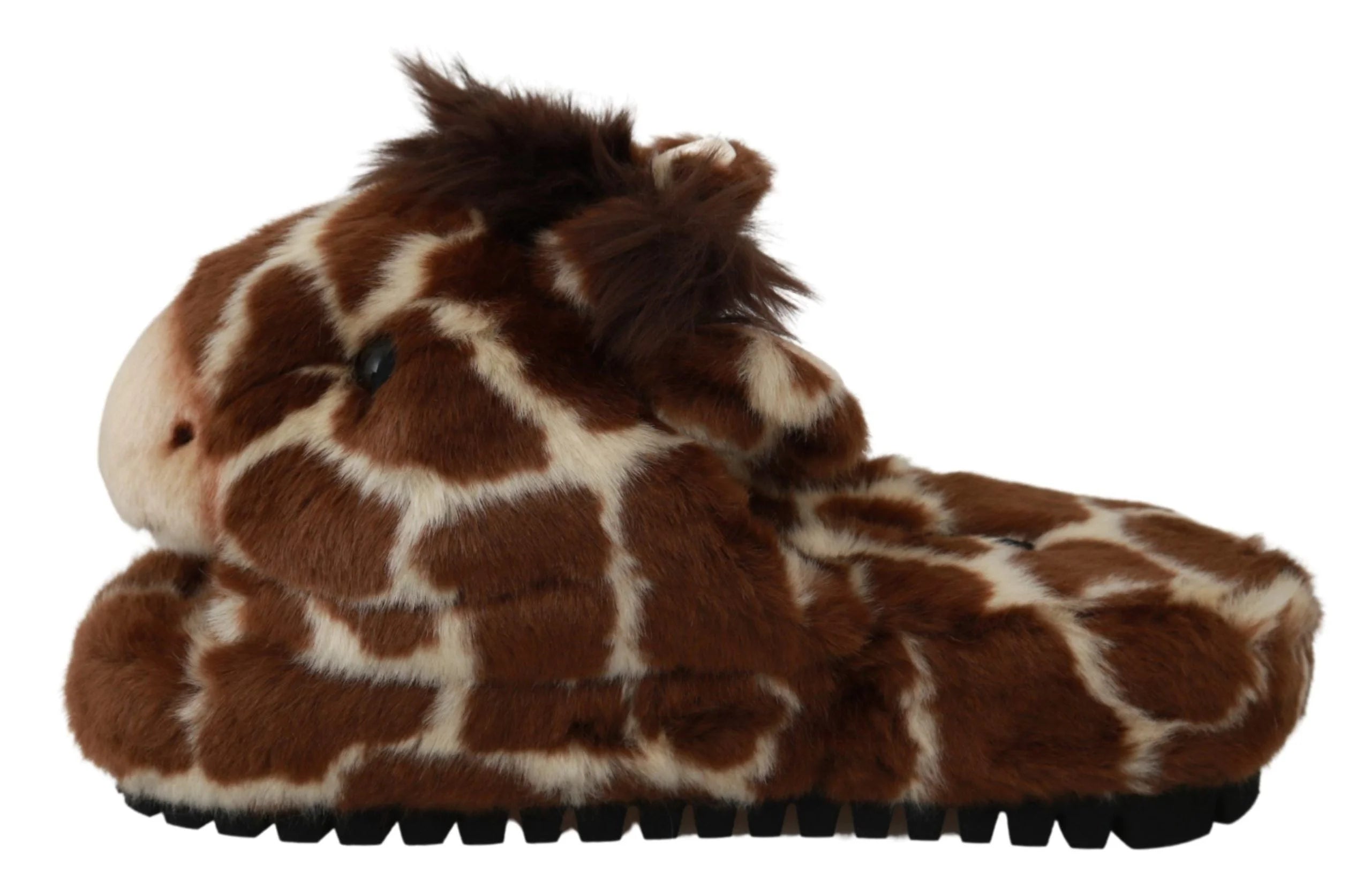 Dolce & Gabbana Brown Giraffe Slippers Flats Sandals Shoes - EU35/US4.5 - Sandals