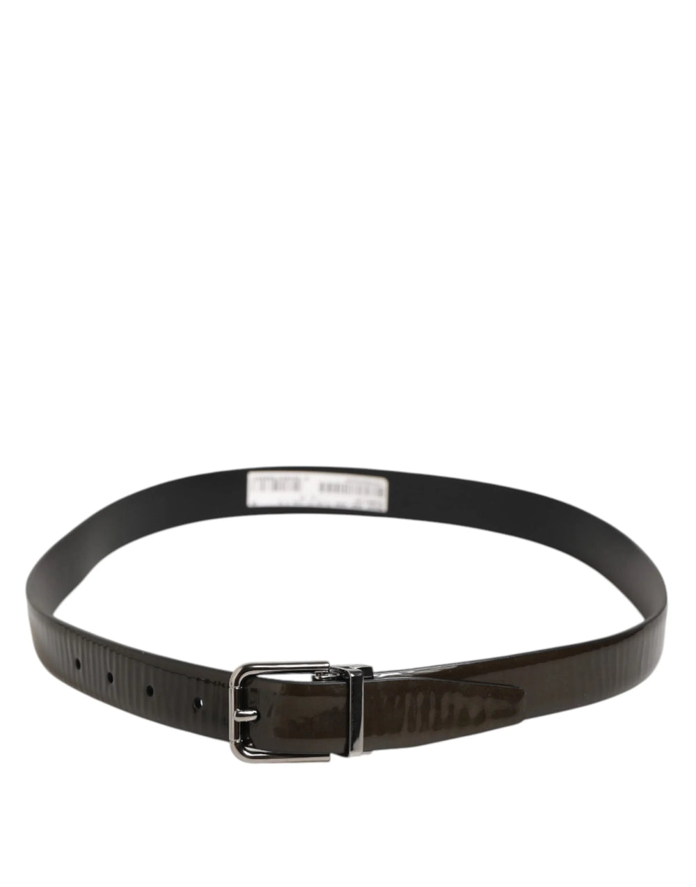 Dolce & Gabbana Brown Glossy Leather Classic Metal Buckle Belt - 90 cm / 36 Inches - Belts