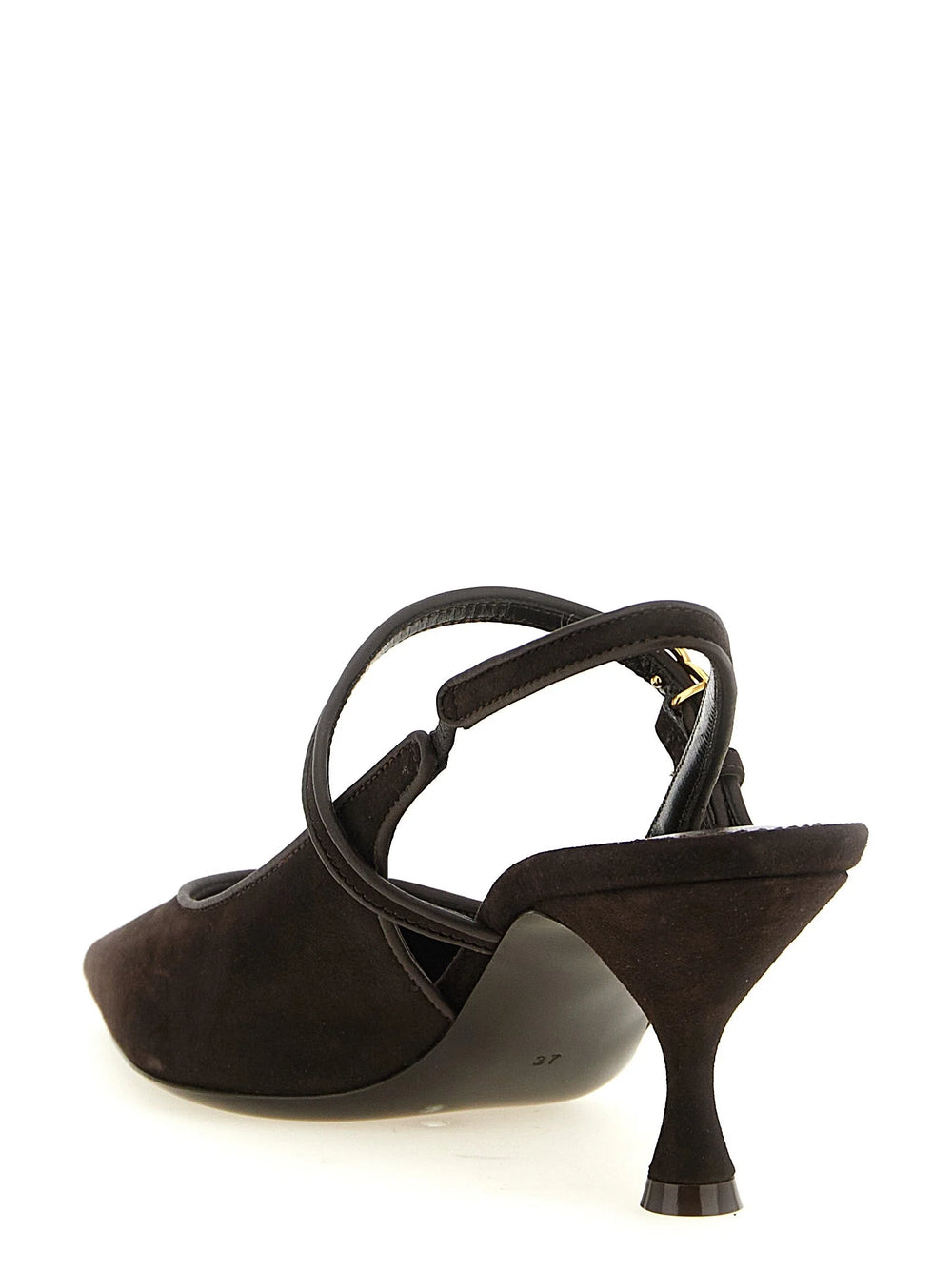 Dolce & Gabbana Brown Goatskin Mid Heel Pumps