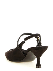 Dolce & Gabbana Brown Goatskin Mid Heel Pumps