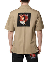 Dolce & Gabbana Brown Graphic Print Short Sleeves Shirt - Shirts