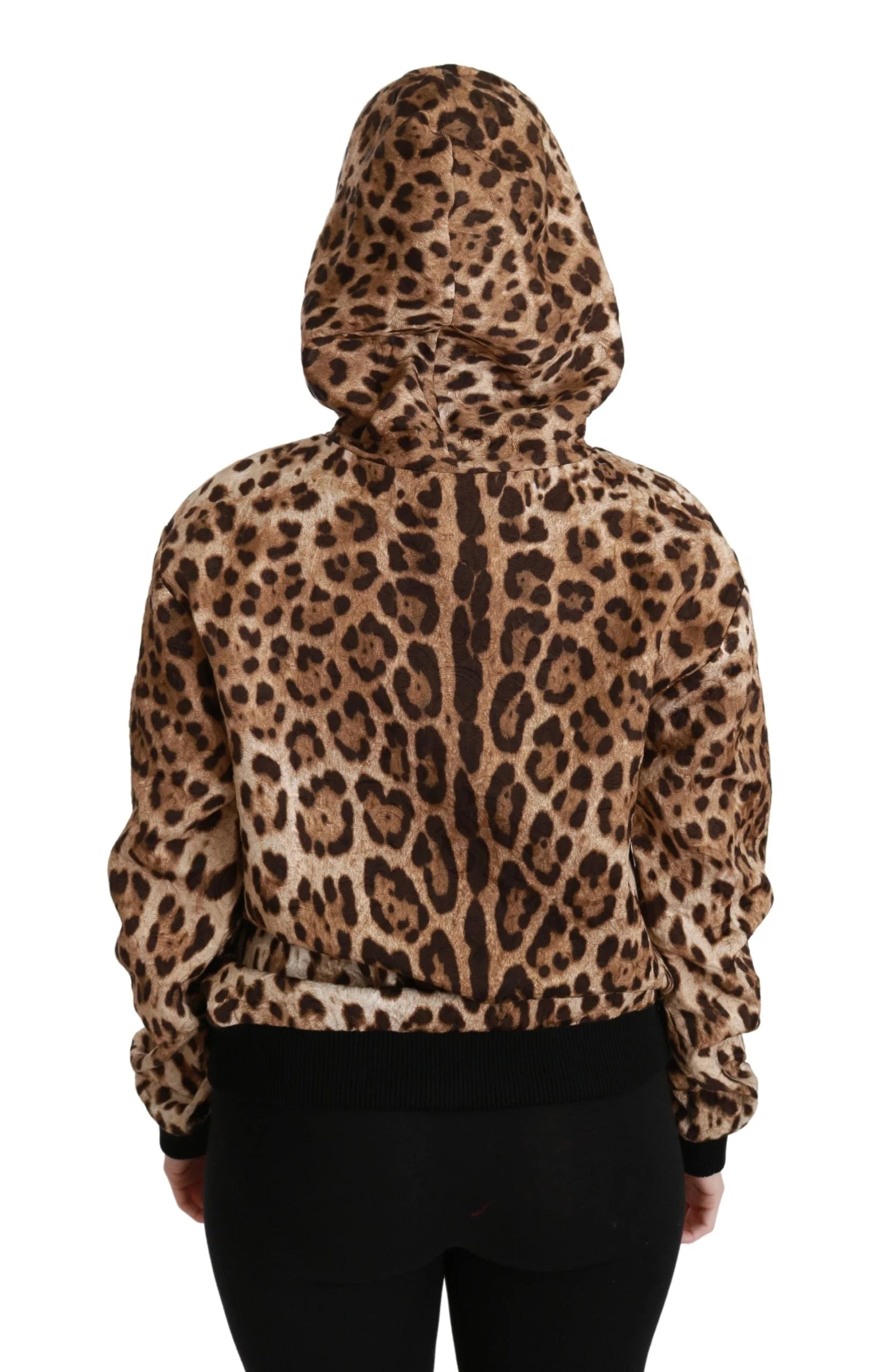 Dolce & Gabbana Brown Hooded Studded Ayers Leopard Sweater - Sweaters