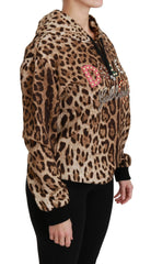 Dolce & Gabbana Brown Hooded Studded Ayers Leopard Sweater - Sweaters