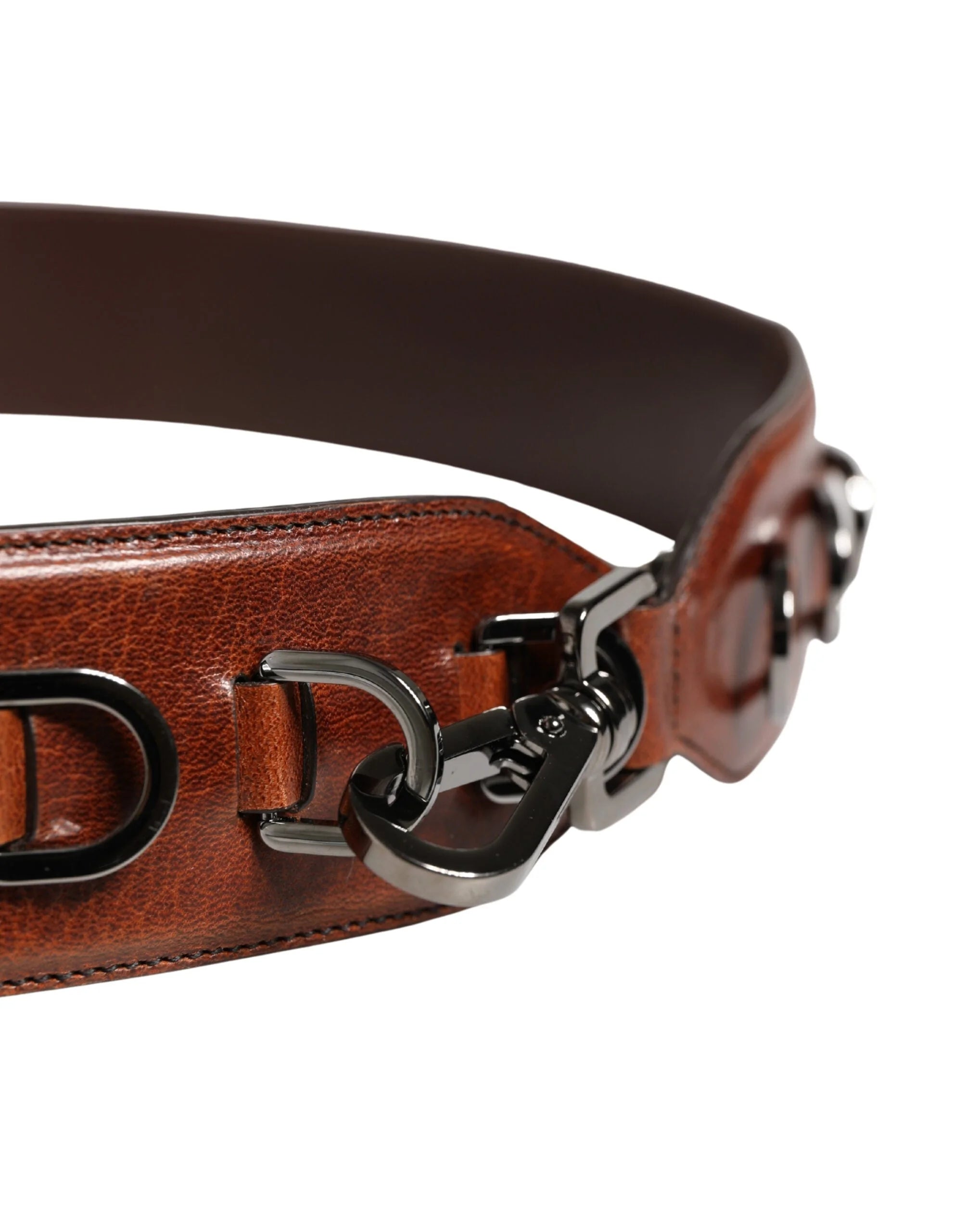 Dolce & Gabbana Bruine Houten Fluweel Leer Tas Accessoire Schouderband - Tas Riemen & Handgrepen