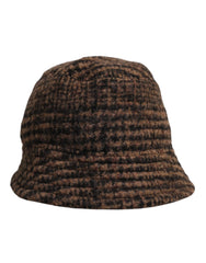 Dolce & Gabbana Brown Houndstooth Wool Woven Bucket Hat - 59 cm|L