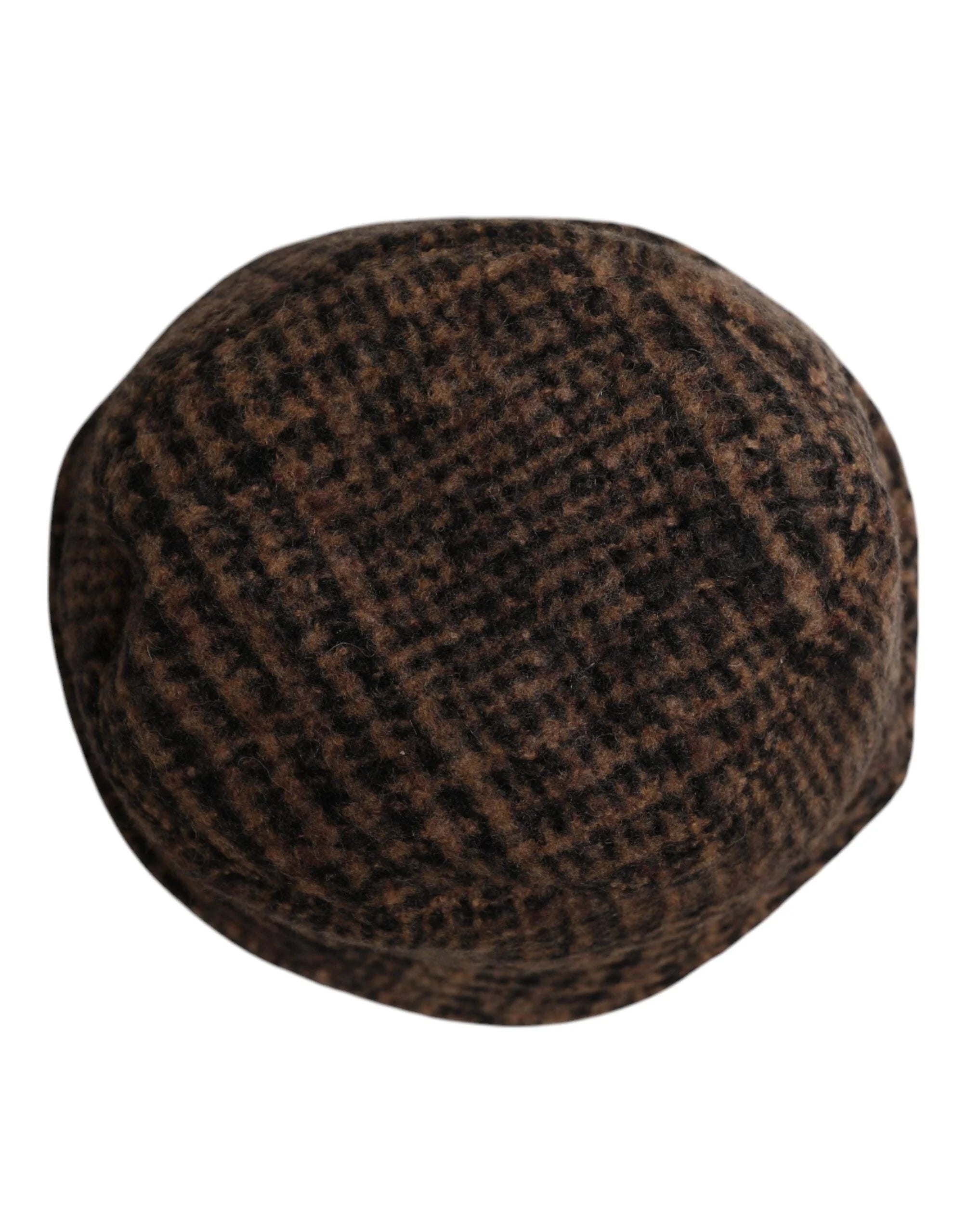 Dolce & Gabbana Brown Houndstooth Wool Woven Bucket Hat - 59 cm|L - Bucket Hats