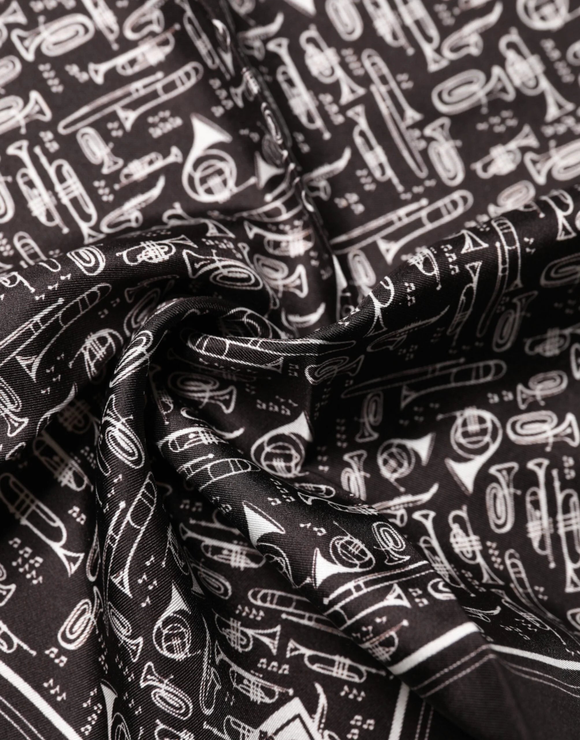 Dolce & Gabbana Brown Jazz Club Square Handkerchief Men 32cm x 31cm Scarf