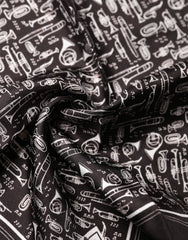 Dolce & Gabbana Brown Jazz Club Square Handkerchief Men 32cm x 31cm Scarf