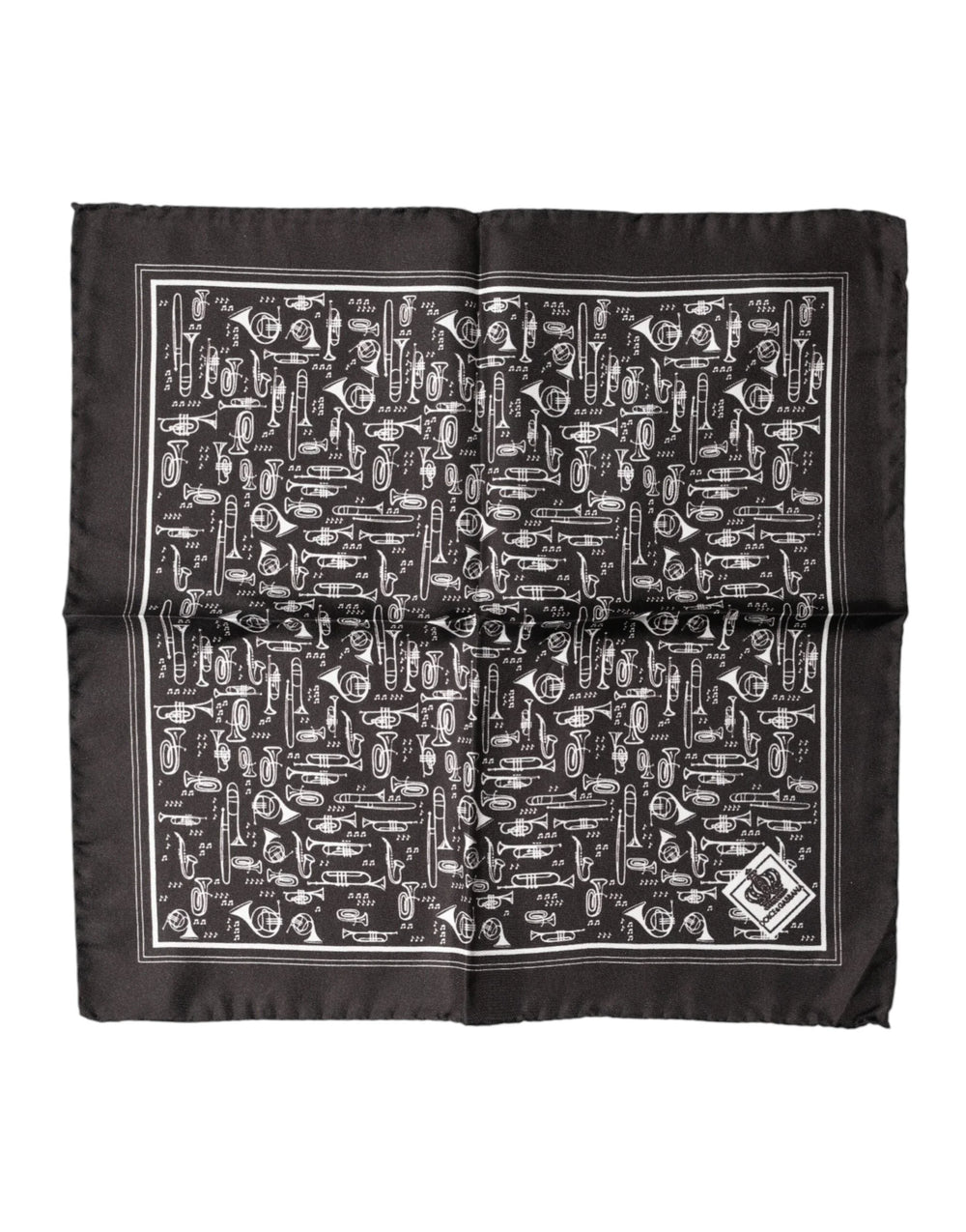 Dolce & Gabbana Brown Jazz Club Square Handkerchief Men 32cm x 31cm Scarf