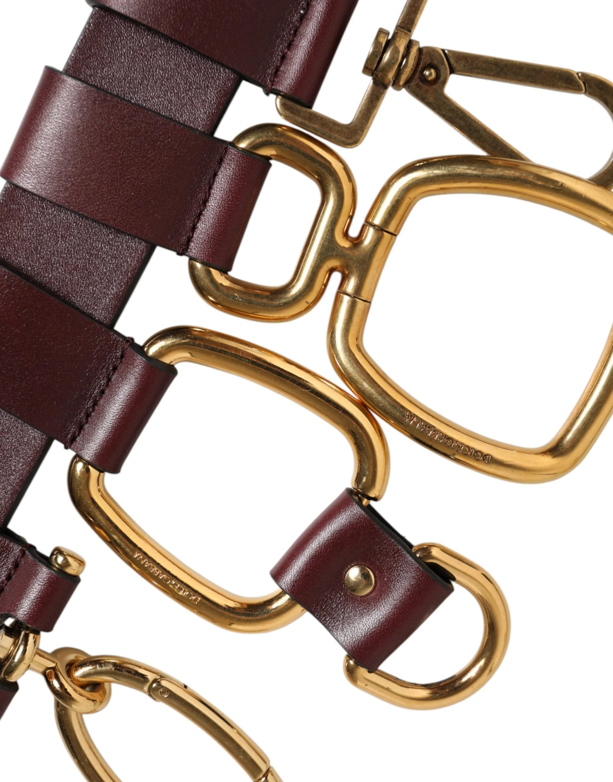 Dolce & Gabbana Brown Key Ring Clip Attachments Buckle Belt - 90 cm / 36 Inches