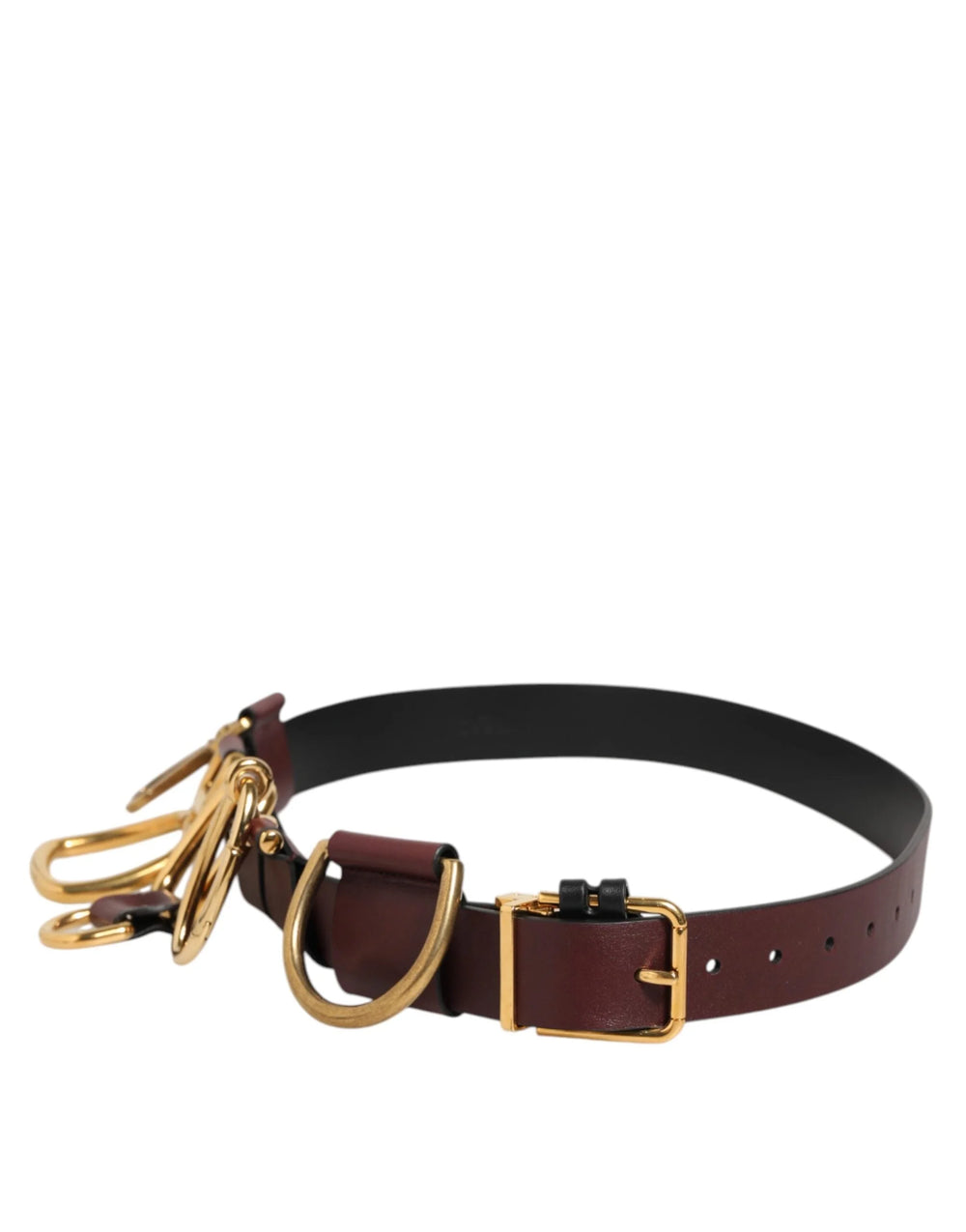 Dolce & Gabbana Brown Key Ring Clip Attachments Buckle Belt - 90 cm / 36 Inches