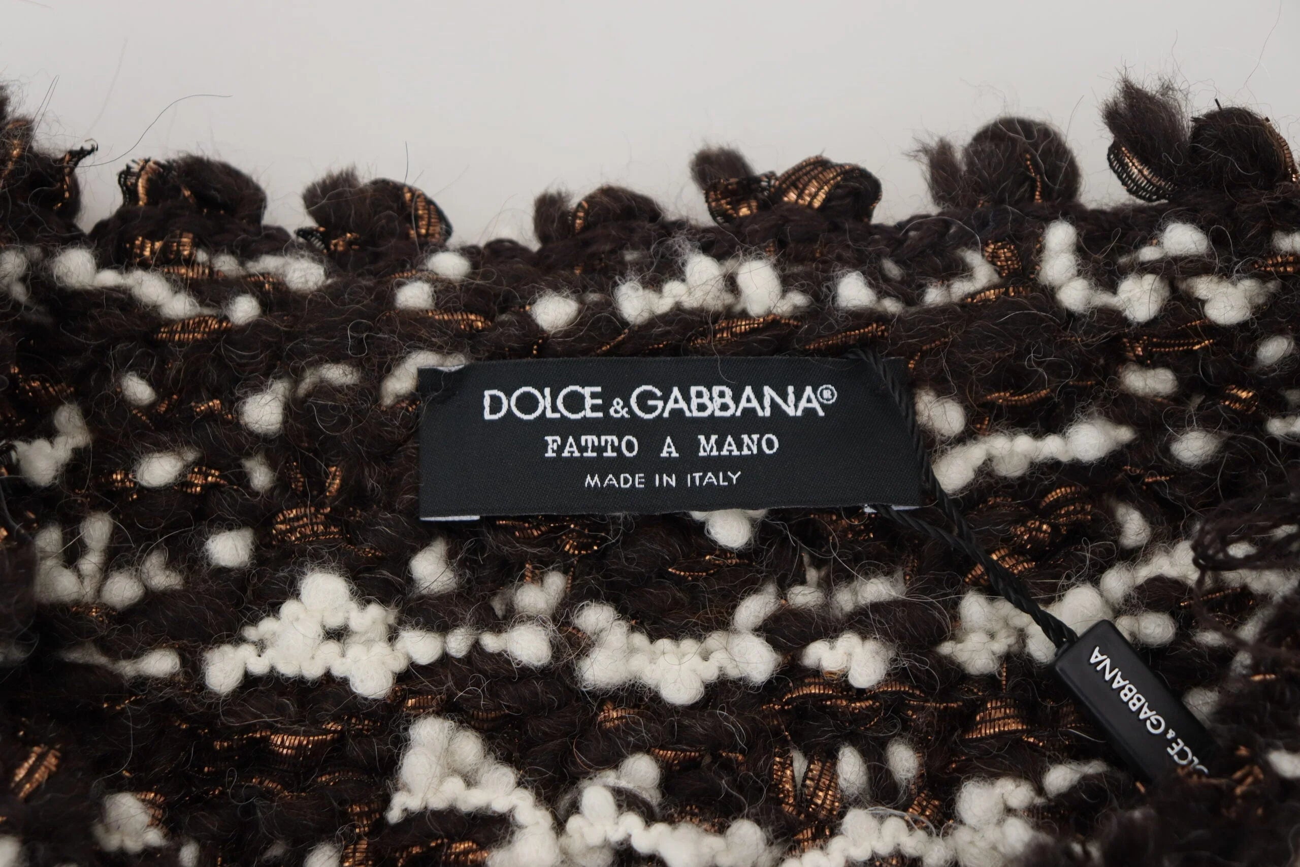 Dolce & Gabbana Brown Knitted Wool Fatto A Mano Sweater - Sweaters