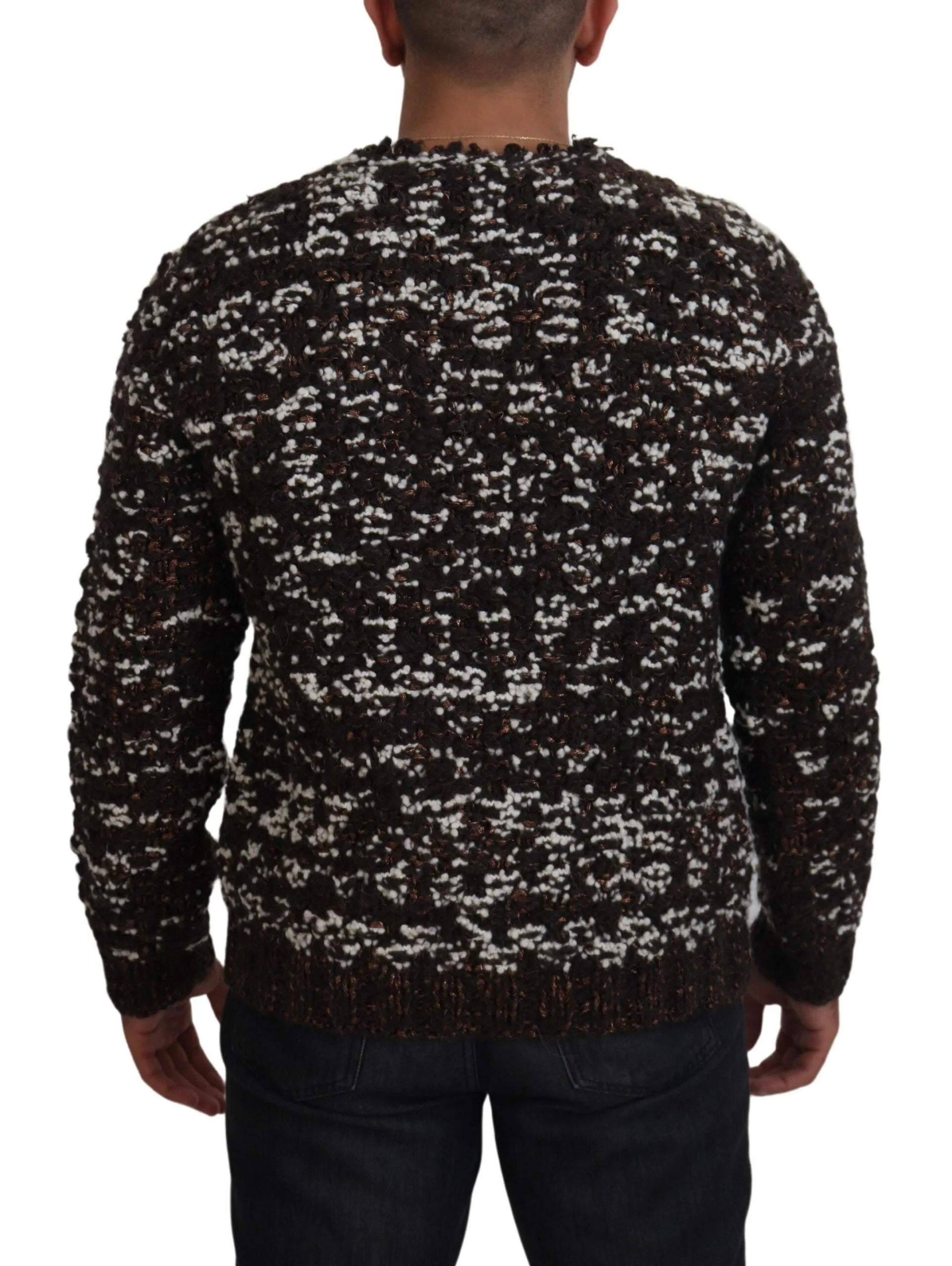 Dolce & Gabbana Brown Knitted Wool Fatto A Mano Sweater - Sweaters