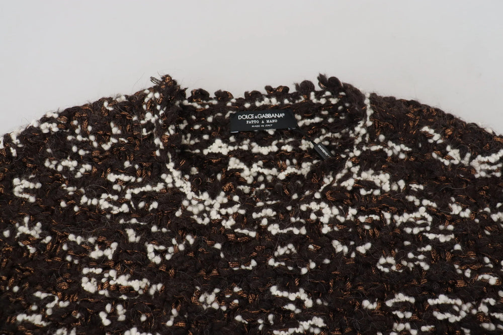 Dolce & Gabbana Brown Knitted Wool Fatto A Mano Sweater - Sweaters
