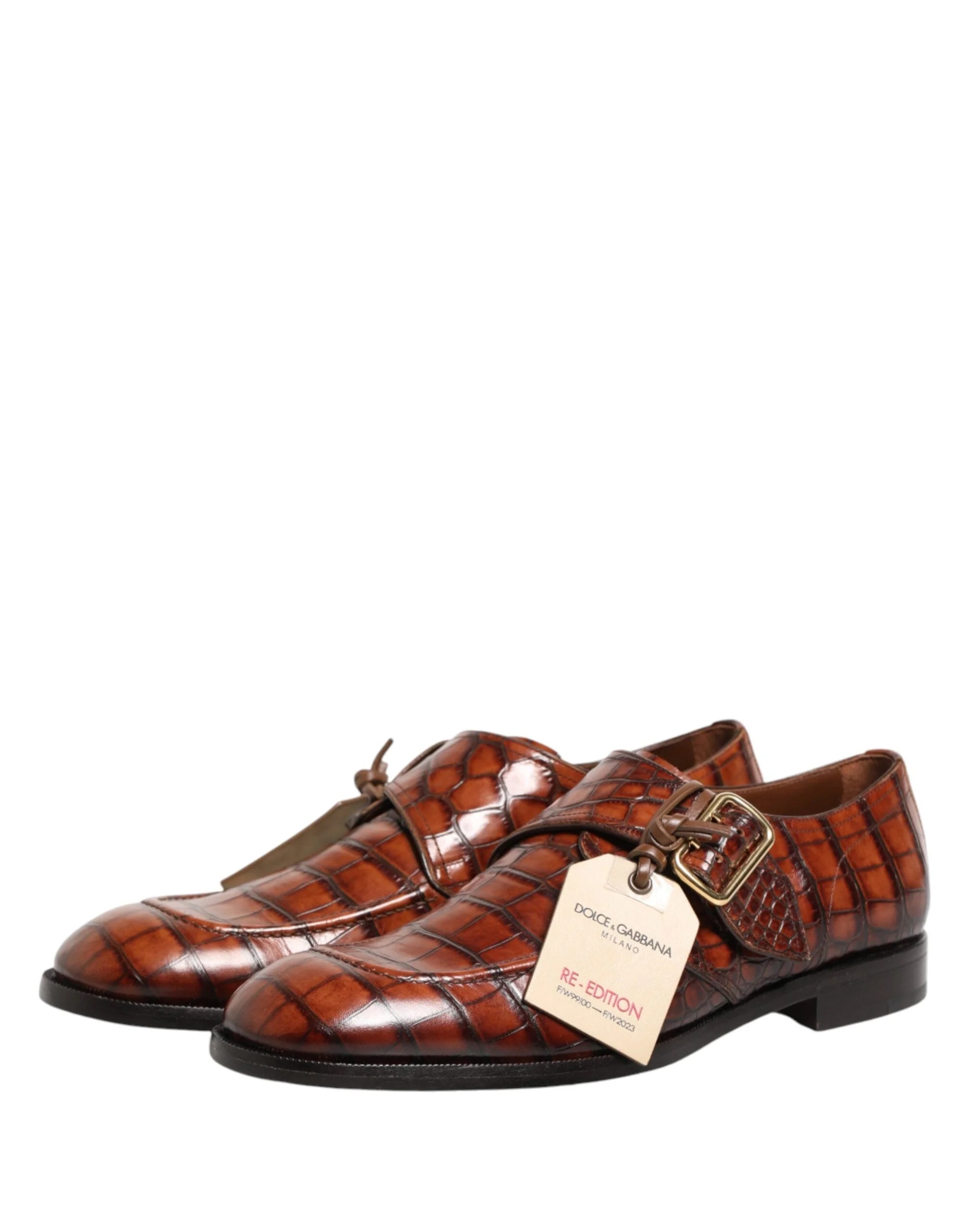 Dolce & Gabbana Brown Lace Up Leather Derby Dress Men Shoes - EU44/US11