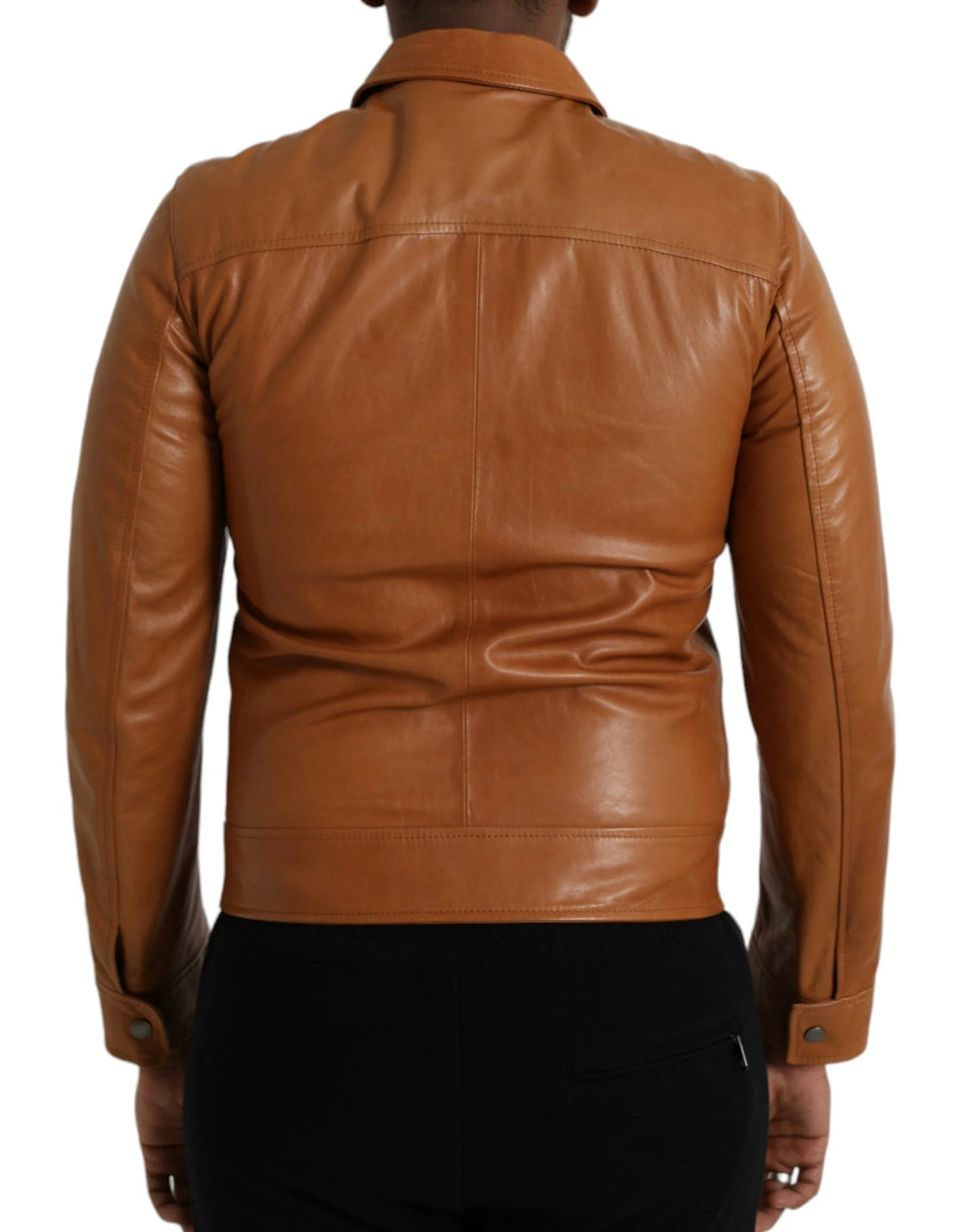 Dolce & Gabbana Brown Lamb Leather Full Zip Blouson Jacket - IT44 | XS - Bomber Jackets