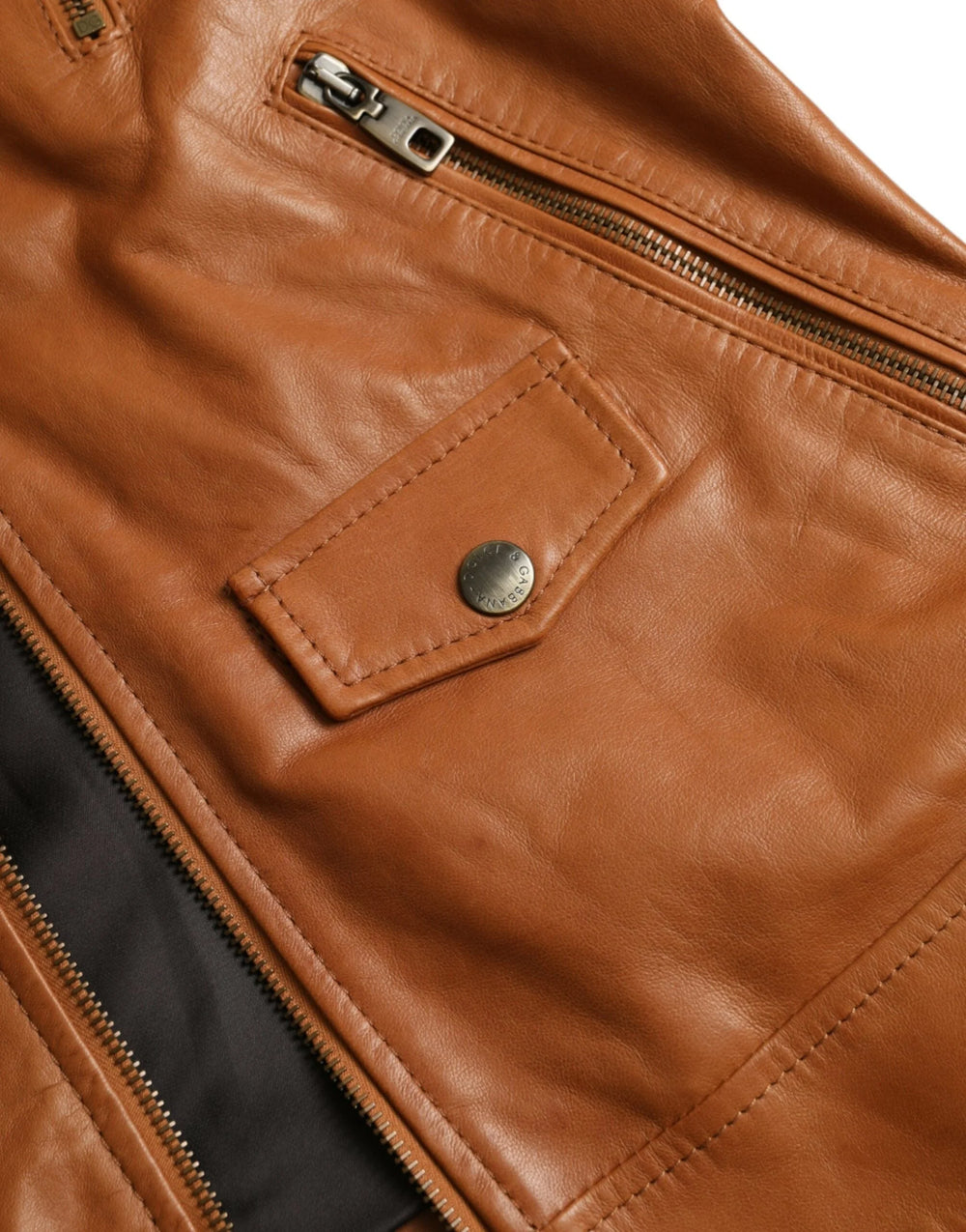 Dolce & Gabbana Brown Lamb Leather Full Zip Blouson Jacket - IT44 | XS - Bomber Jackets