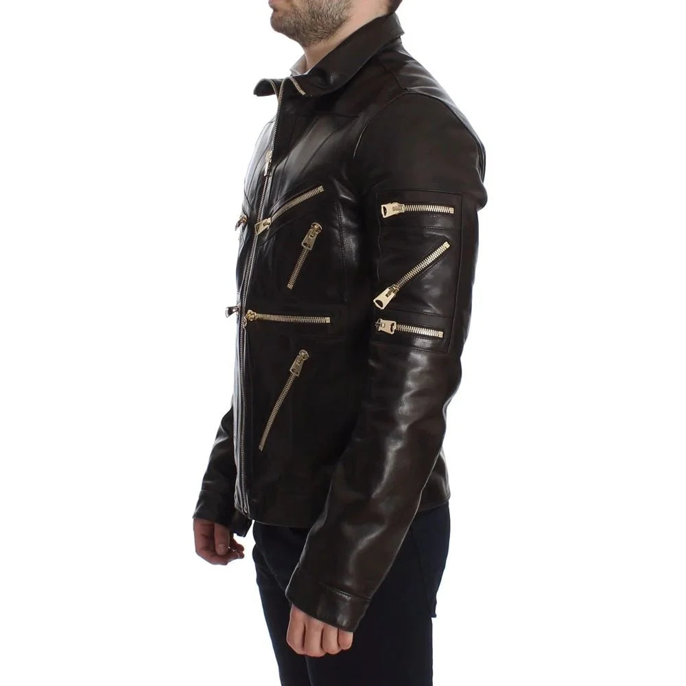 Dolce & Gabbana Brown Lambskin Jackets & Coat - IT46 | S