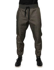 Dolce & Gabbana Brown Lambskin Leather Men Sweatpants Pants - IT50 | L - Sweatpants