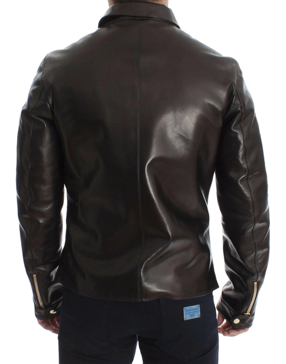 Dolce & Gabbana Brown Lambskin Leather Zipper Jacket - IT48 | M - Bomber Jackets