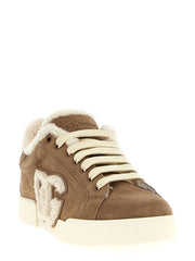 Dolce & Gabbana Brown Lambskin Sneakers