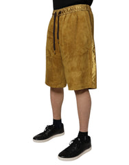Dolce & Gabbana Brown Lambskin Suede Men Bermuda Shorts - IT50 | L - Bermudas