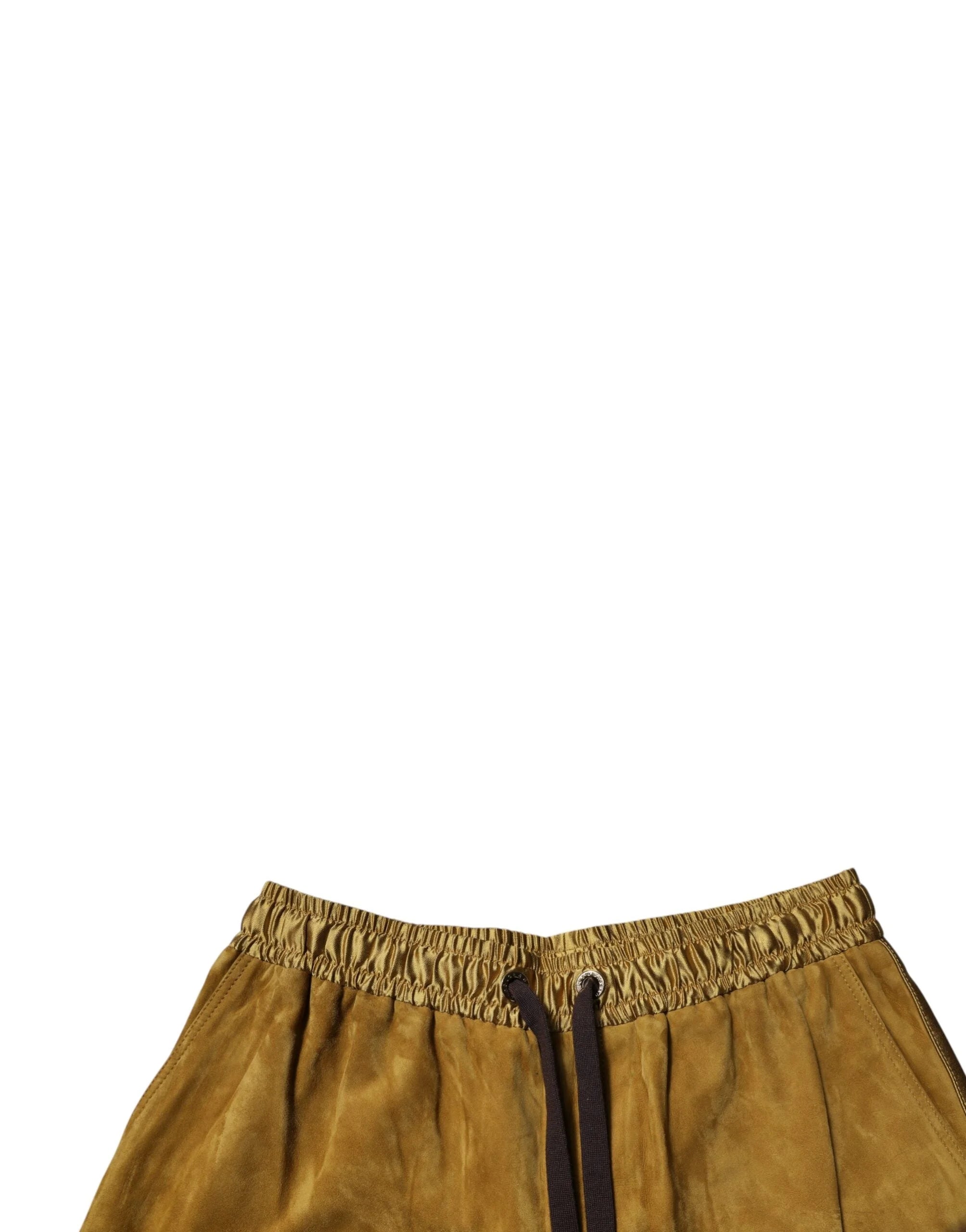 Dolce & Gabbana Brown Lambskin Suede Men Bermuda Shorts - IT50 | L - Bermudas
