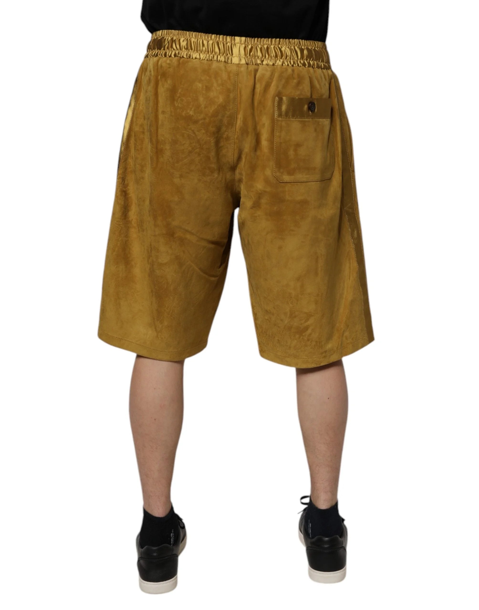 Dolce & Gabbana Brown Lambskin Suede Men Bermuda Shorts - IT50 | L - Bermudas