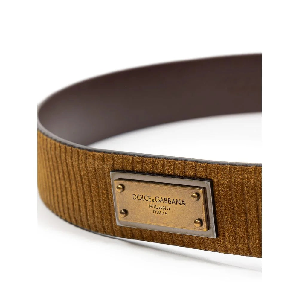 Dolce & Gabbana Brown Leather Belt - 90 cm / 36 Inches - Belts