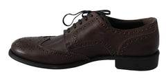Dolce & Gabbana Brown Leather Brogue Derby Dress Shoes - EU44.5/US11.5 - Shoes