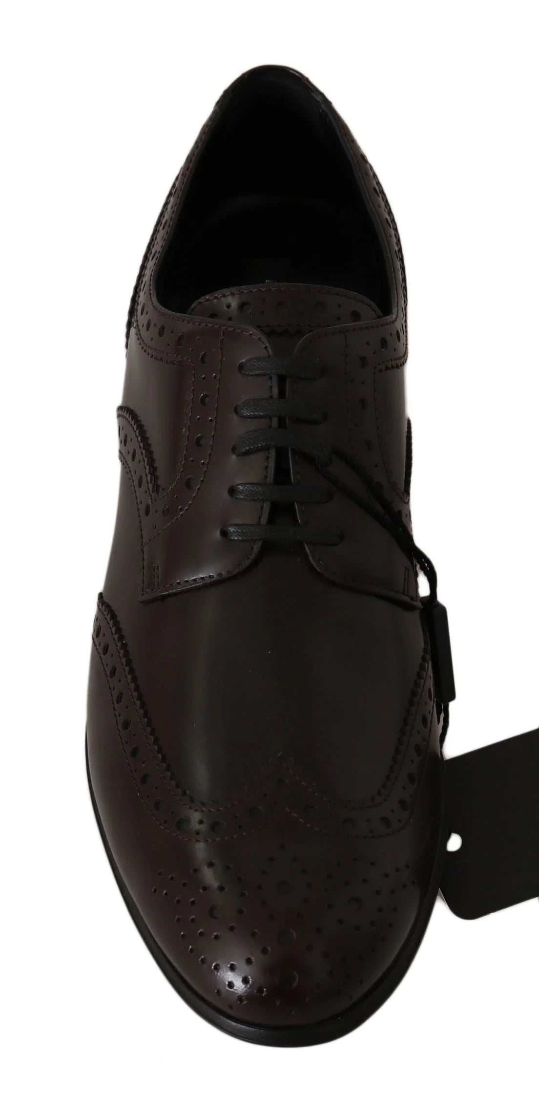 Dolce & Gabbana Brown Leather Broques Oxford Wingtip Shoes - Flats